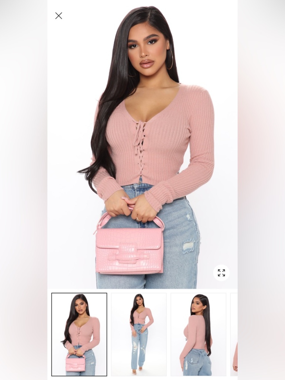 Pink Tie-front Top